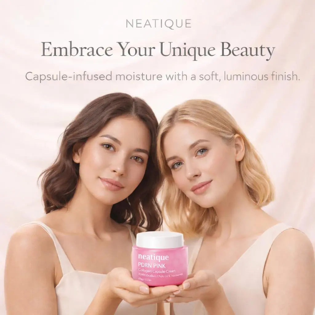 PDRN Capsule Cream with Salmon DNA Collagen by Neatique, Pink PDRN Cream, Firming & Hydrating Face Moisturizer Cream with 6% Niacinamide for Plump, Smooth, Dewy-Looking Skin, Lightweight 2.13 Oz