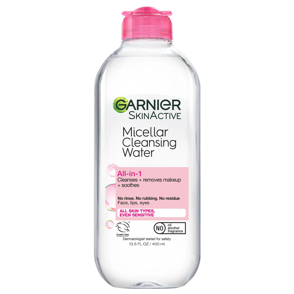Skinactive Micellar Water, Hydrating Facial Cleanser & Makeup Remover, Suitable for Sensitive Skin, Cruelty Free, Garnier
