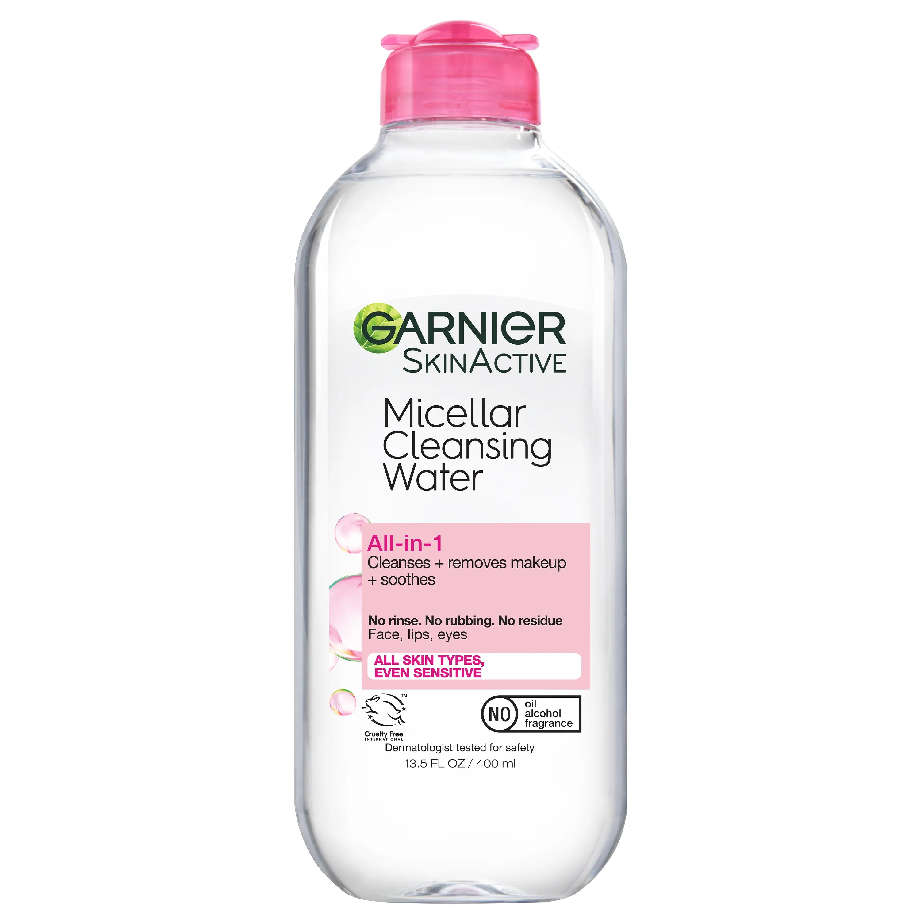 Skinactive Micellar Water, Hydrating Facial Cleanser & Makeup Remover, Suitable for Sensitive Skin, Cruelty Free, Garnier